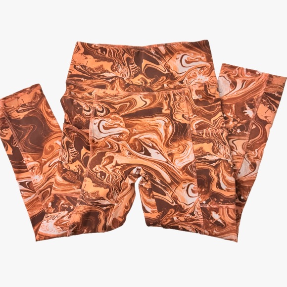Zuda orange swirl compression leggings sz XS - Picture 2 of 4